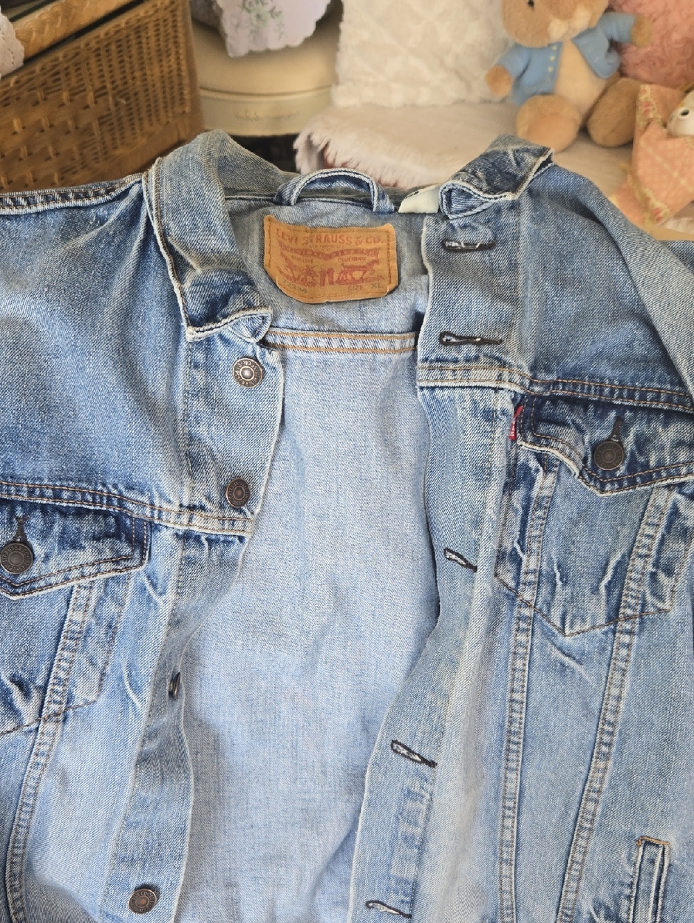 Levi's Faded Light Blue Denim Jacket with Chest Pockets